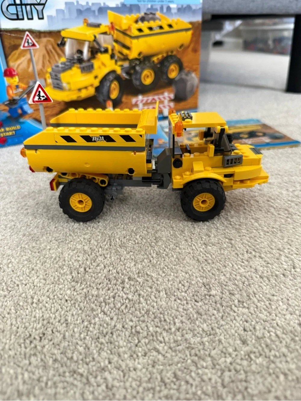 Lego 7631 Yellow City Dump Truck and Trailer Building Set